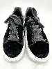 baskets alexander mcqueen en velour noir avec semelle oversiwe
