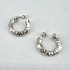 boucles d'oreilles créoles striées  argent 925 millième (22 ct) 5,9 g