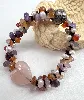 bracelet en pierre naturelle (quartz rose, améthyste, agate et perle de culture) avec fermoir aimanté