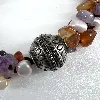bracelet en pierre naturelle (quartz rose, améthyste, agate et perle de culture) avec fermoir aimanté
