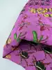 carré/foulard gucci en voile de coton imprimé insectes rose fuchsia 67x67cm