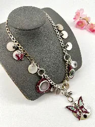 collier reminiscence à pampilles en nacre