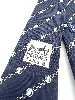 cravate hermès 100% soie fond bleu marine à motifs chaînes blanches
