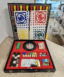 malette en bois multi jeux - vintage