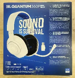 micro casque gamer jbl quantum 360p - circum - aural - fréquence/bluetooth radio de 2,4 ghz - sans fil - blanc - certifié discord
