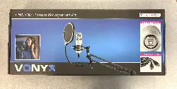 microphone streaming avec bras articulé vonyx cms320s - titane