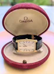 montre omega de ville vintage mouvement mécanique boîtier en or 750