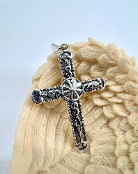 pendentif croix en argent avec motifs argent 925 millième (22 ct) 7,61g