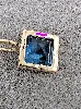 pendentif poiray lolita serti d'une topaze carrée blue london or 750 millième (18 ct) 0,54g
