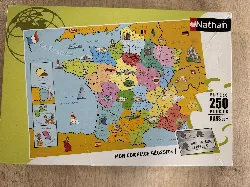 puzzle nathan carte de france 250 pièces 8ans et +