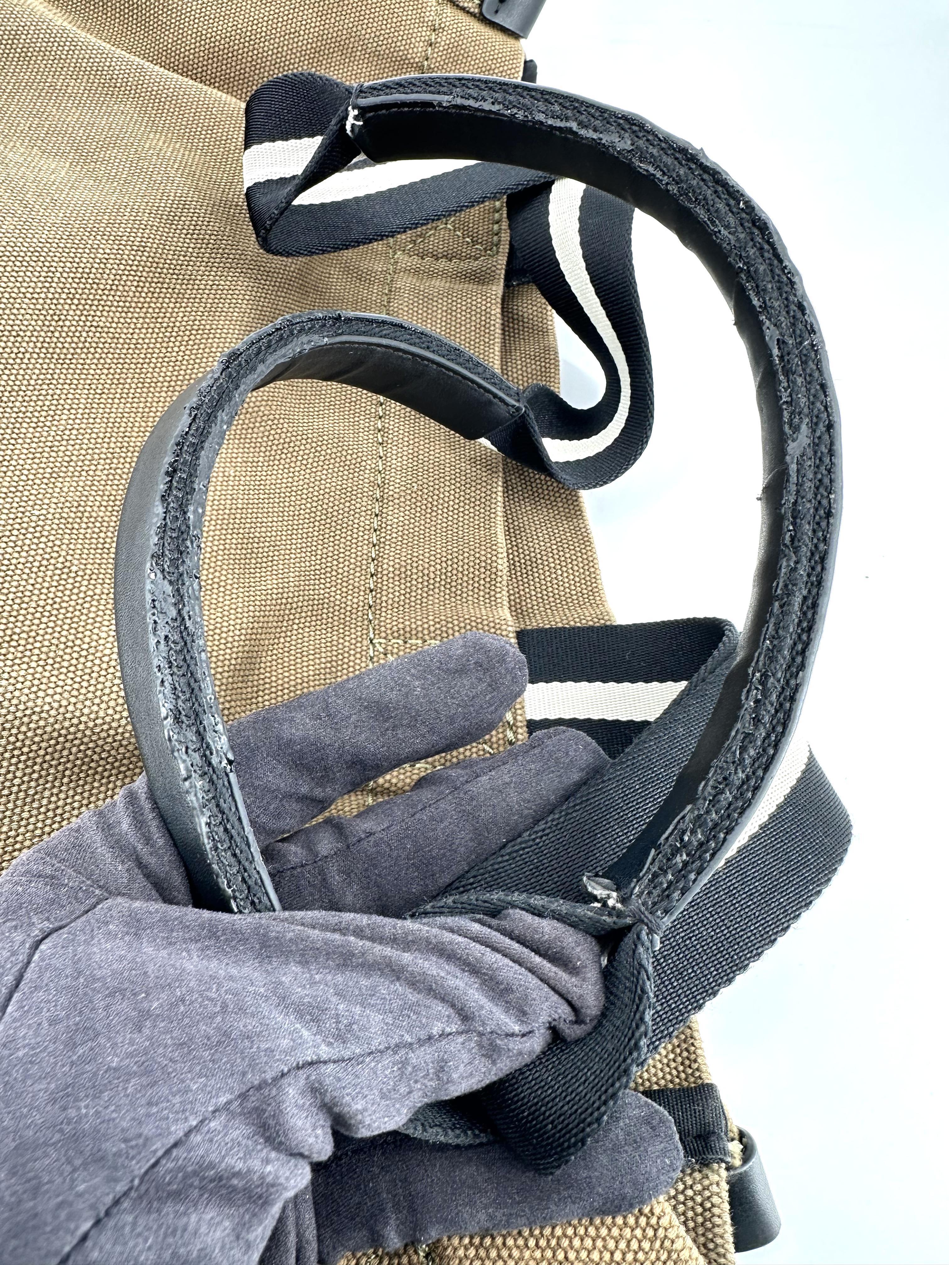 Sac Cabas Marc Jacobs en toile kaki et logo blanc 