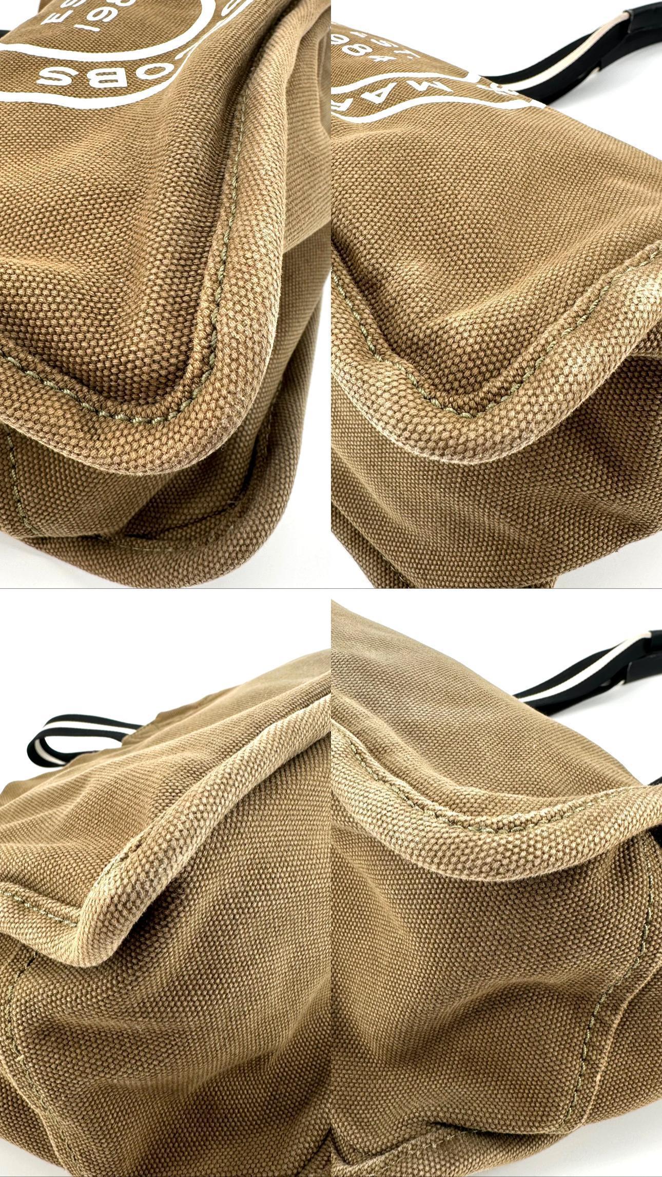 Sac Cabas Marc Jacobs en toile kaki et logo blanc 