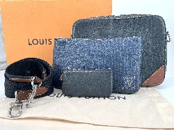 sac louis vuitton bandoulière trio messenger édition limitée en cuir bleu