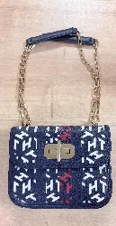 sac tommy hilfiger turnlock en cuir bleu blanc rouge