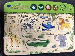 vtech baby mon premier puzzle interactif des animaux (jouet avec partie bois certifié fsc)