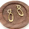 3116409 boucles d'oreilles pendantes cercles en acier doré t1,5 x 4 cm
