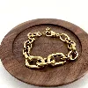 31228719 bracelet chaîne à grosse maille forçat en acier doré l19 cm