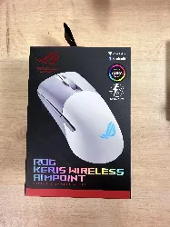 asus rog keris wireless aimpoint wt - souris gaming sans fil - gris/blanc