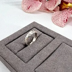 bague alliance en argent rhodié avec dessins t58 argent 925 millième (22 ct) 3,57g
