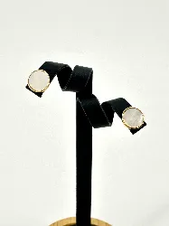 boucle d'oreilles  cercle en argent vermeil ornées de nacre  argent 925 millième (22 ct) 1,52g