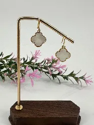 boucle d'oreilles pendantes en forme de trèfles en argent vermeil argent 925 millième (22 ct) 2,59g