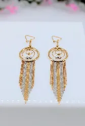 boucles d'oreilles à pampilles en 2 ors or 750 millième (18 ct) 8,95g