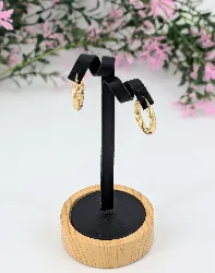 boucles d'oreilles créoles motifs tournants  or 750 millième (18 ct) 2,70g