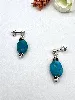 boucles d'oreilles ornées de turquoise  argent 925 millième (22 ct) 3,75g
