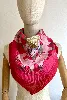 carré/ foulard flora graeca en soie rose