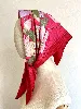carré/ foulard flora graeca en soie rose