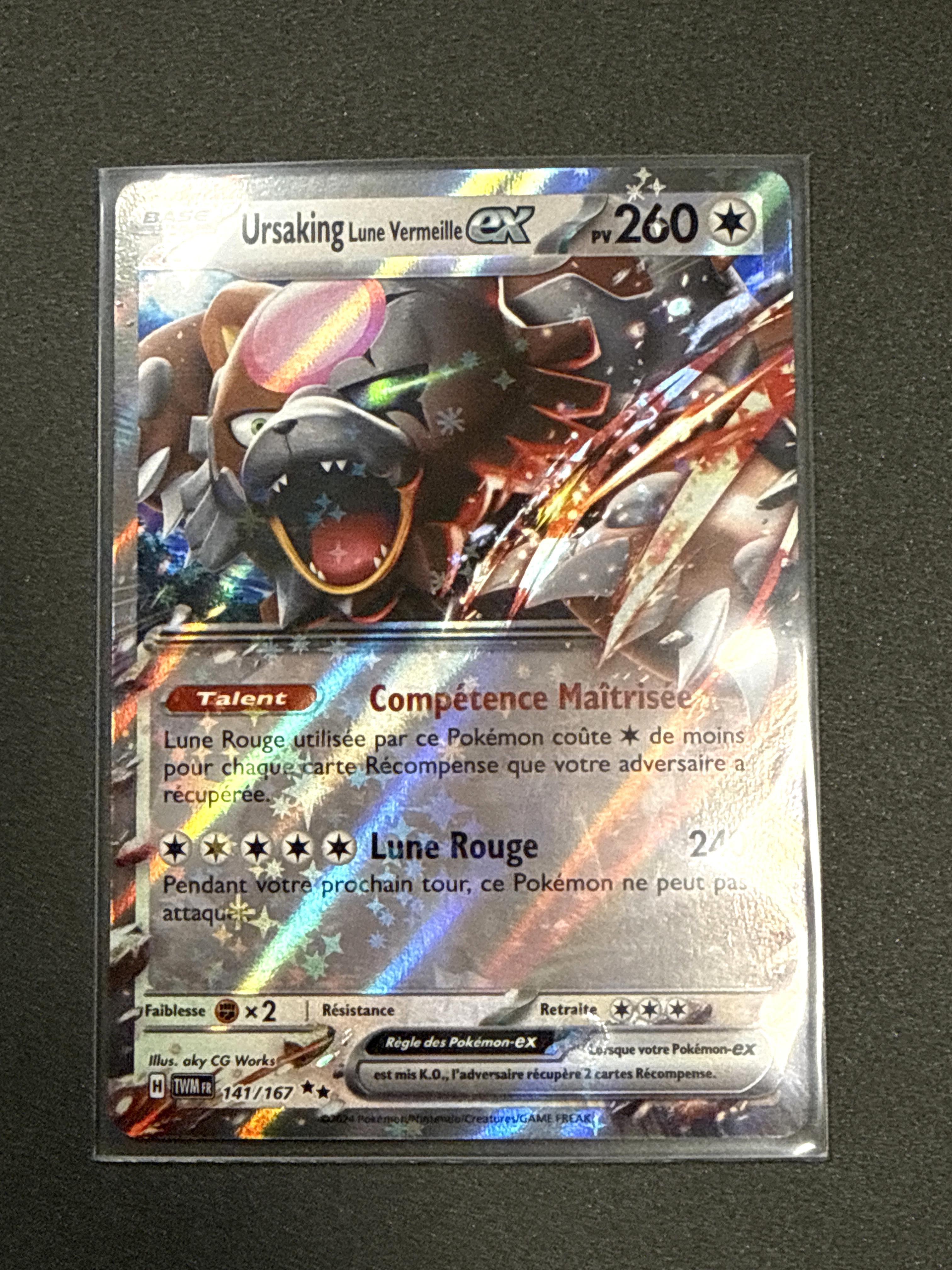 Carte Pokémon Ursaking Lune Vermeille EX 141/167