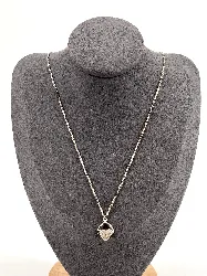 collier agnès b. coeur orné de strass argent 925 millième (22 ct) 4,49g
