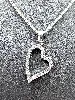 collier avec pendentif en forme de coeur serti d'oxydes  argent 925 millième (22 ct) 6,73g