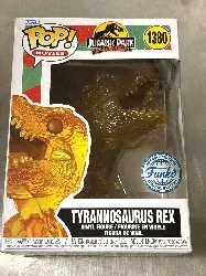 figurine funko! pop - jurassic park n°1380 - tyrannosaurus rex (ambre) - translucide (71340)