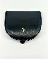 porte monnaie cartier c noir vintage en cuir coir