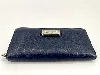 portefeuille marc by marc jacobs zippée en cuir bleu