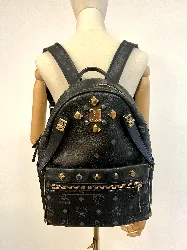 sac à dos mcm en cuir noir 2 en 1