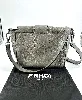 sac fendi baguette messenger en cuir gris avec bandoulière