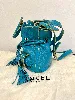 sac lancel 1er flirt 1er flirt/ first flirt ( modéle s ) en cuir bleu et détails vert