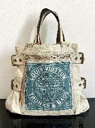 sac louis vuitton globe shopper en toile et cuir