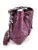 sac seau lancel ninon en cuir grainé violet surpiqûre rouge