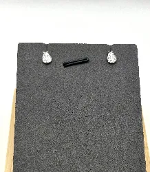1320023 boucles d'oreilles puces coccinelle pavé d'oxydes argent 925 millième (22 ct) 0,6g