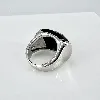 bague en argent avec pierre noire facettée  argent 925 millième (22 ct) 11,39g