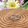 bague en argent cercle avec 2 lignes d'oxydes t54 argent 925 millième (22 ct) 2,24g