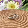 bague en argent cercle avec 2 lignes d'oxydes t54 argent 925 millième (22 ct) 2,24g