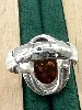 bague en argent ornée d'ambre naturel avec inclusions t53 argent 925 millième (22 ct) 5g