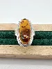 bague en argent ornée d'ambre naturel avec inclusions t53 argent 925 millième (22 ct) 6,43g
