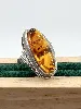 bague en argent ornée d'ambre naturel avec inclusions t53 argent 925 millième (22 ct) 6,43g