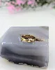 bague vagues en 2 ors sertie de 4 petits diamants or 750 millième (18 ct) 2,15g