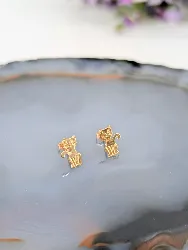 boucles d'oreilles chat assis en or  or 750 millième (18 ct) 0,57g